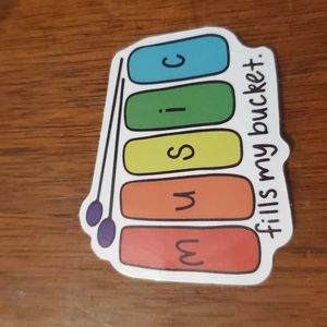 Music Fills my Bucket Sticker